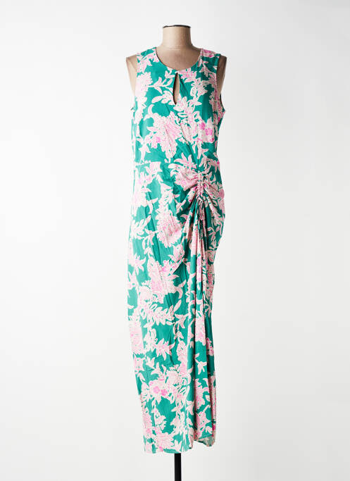 Rochie lungă imprimeu fantezie fără mâneci verde LA FEE MARABOUTEE femme