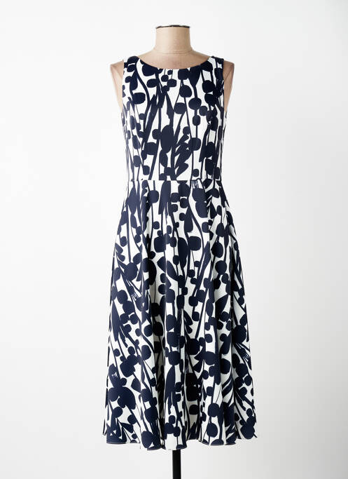 Rochie midi imprimeu fantezie fără mâneci albastru VERA MONT femme