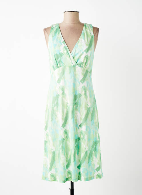 Rochie midi imprimeu fantezie fără mâneci verde SURKANA femme