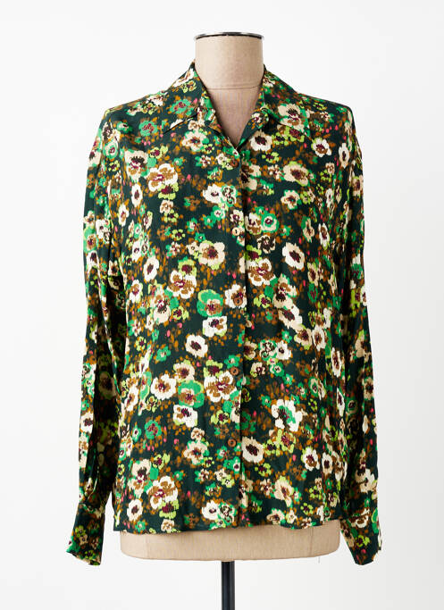 Cămașă imprimeu fantezie mâneci lungi verde SIGNE NATURE femme