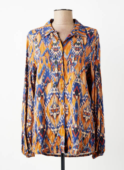 Cămașă imprimeu fantezie mâneci lungi albastru SIGNE NATURE femme