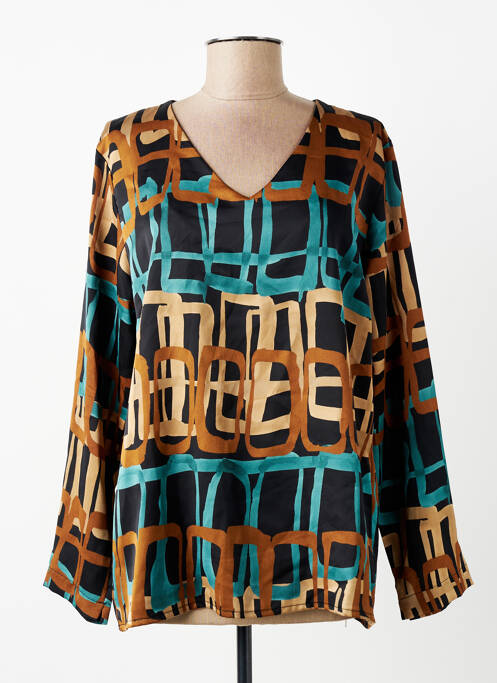 Bluză imprimeu fantezie mâneci lungi maro LA FEE MARABOUTEE femme