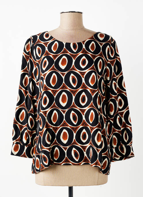 Top imprimeu fantezie mâneci lungi negru SIGNE NATURE femme