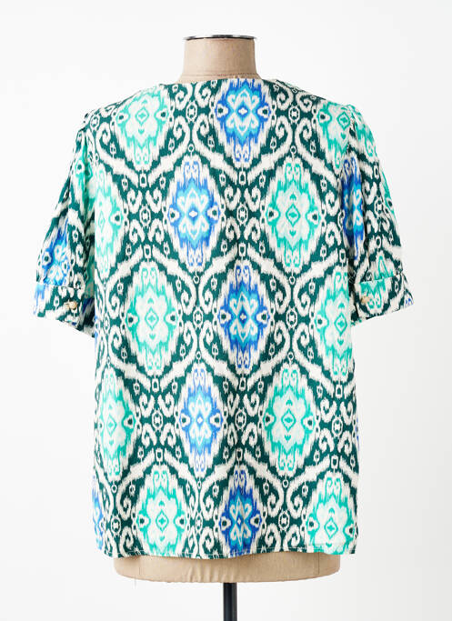 Top imprimeu fantezie mâneci scurte albastru LA FEE MARABOUTEE femme