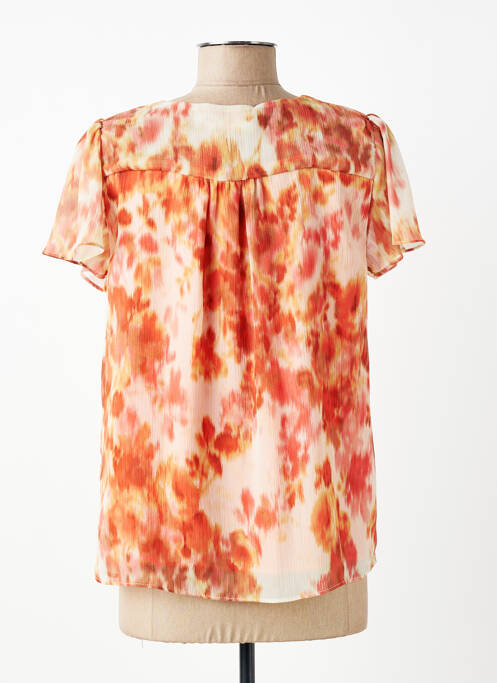 Top imprimeu fantezie mâneci scurte portocaliu SUD EXPRESS femme