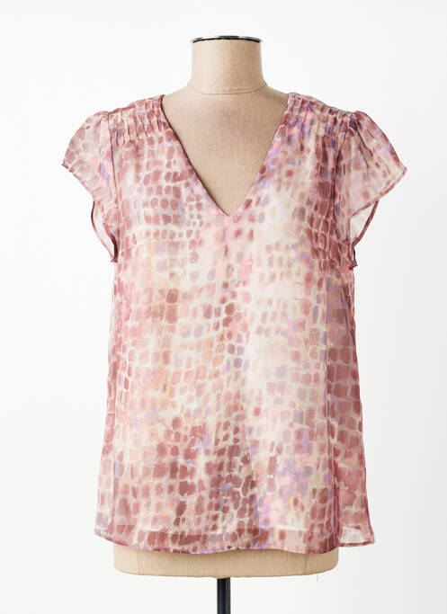 Top imprimeu fantezie mâneci scurte roz SUD EXPRESS femme