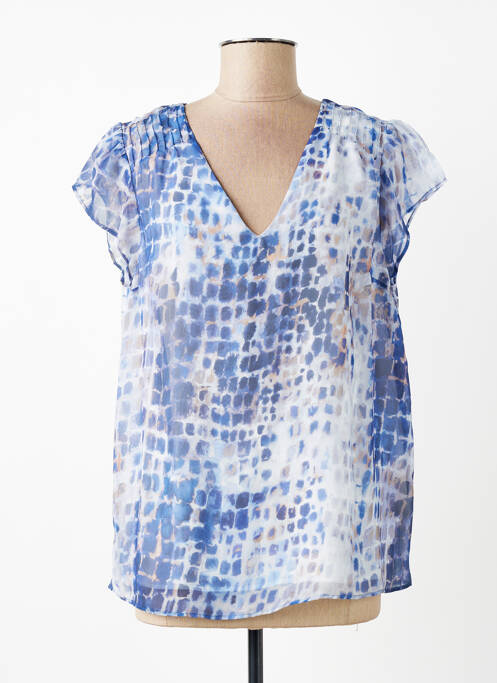 Top imprimeu fantezie mâneci scurte albastru SUD EXPRESS femme