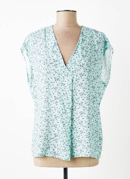 Tricou imprimeu fantezie mâneci scurte albastru SUD EXPRESS femme