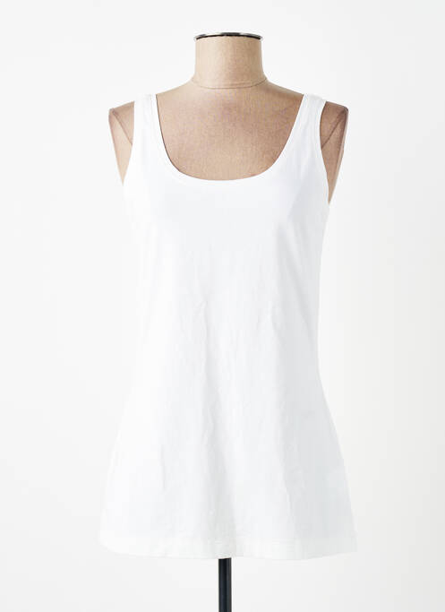 Maiou elasticitate fără mâneci alb SANDWICH femme