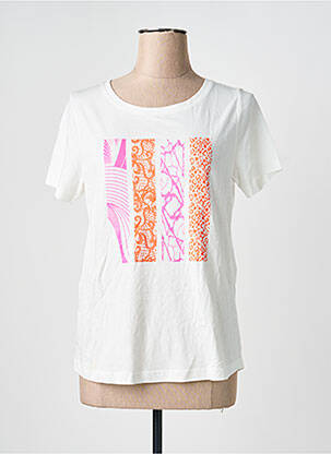 Tricou serigrafie mâneci scurte alb SIGNE NATURE femme