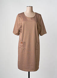 Rochie midi mâneci scurte mâneci scurte maro SIGNE NATURE femeie