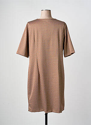 Rochie midi mâneci scurte mâneci scurte maro SIGNE NATURE femeie