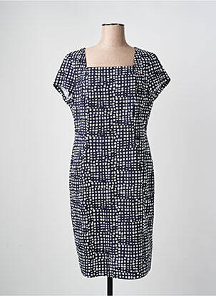 Rochie midi țesătură crep mâneci scurte albastru VERA MONT femme