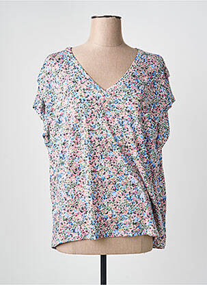 Tricou guler în v mâneci scurte roz GARCIA femme