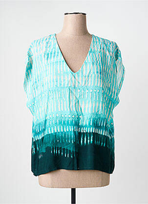 Bluză țesătură poplin mâneci scurte albastru LA FEE MARABOUTEE femme