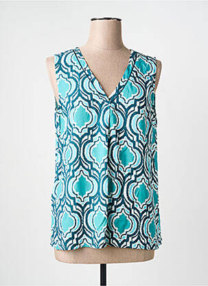 Top guler în v fără mâneci albastru LA FEE MARABOUTEE femme