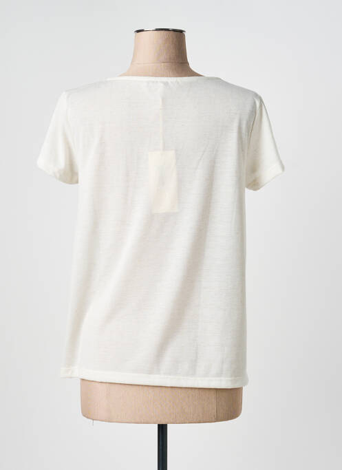 Tricou imprimeu fantezie mâneci scurte bej LA FEE MARABOUTEE femme