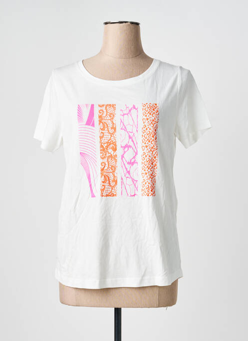 Tricou serigrafie mâneci scurte alb SIGNE NATURE femme