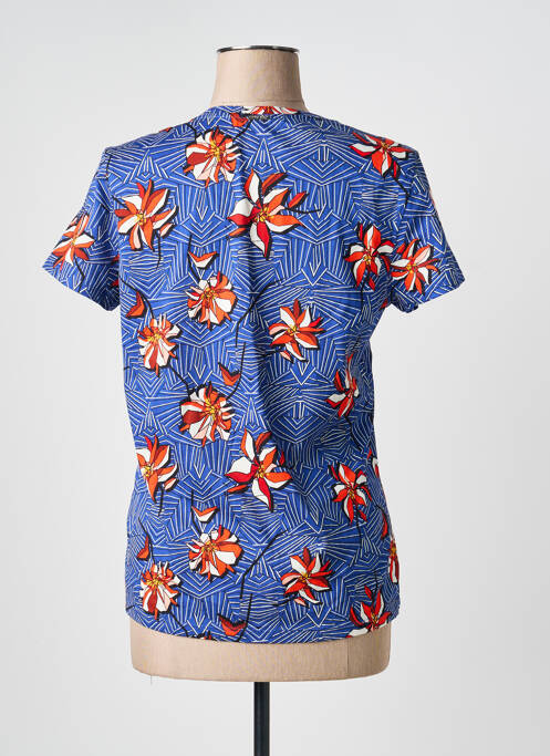 Tricou guler în v mâneci scurte albastru ONE STEP femme