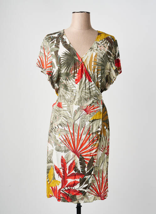 Rochie midi mâneci scurte mâneci scurte verde ONE STEP femme