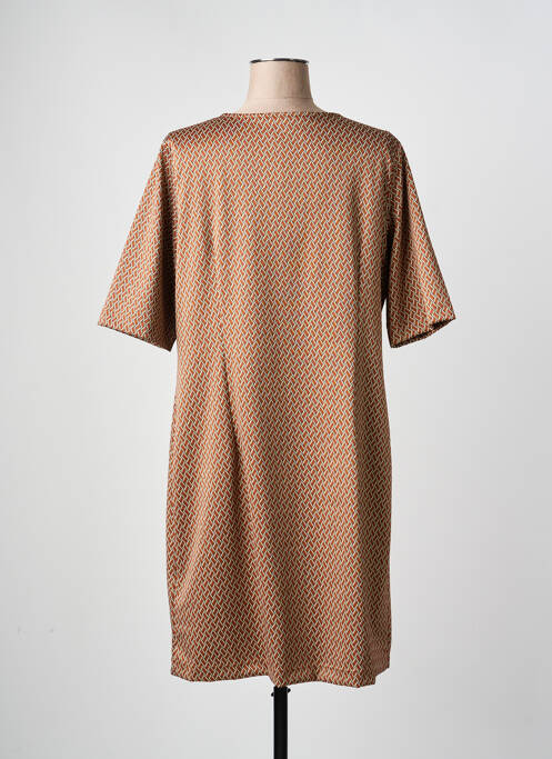 Rochie midi mâneci scurte mâneci scurte maro SIGNE NATURE femme