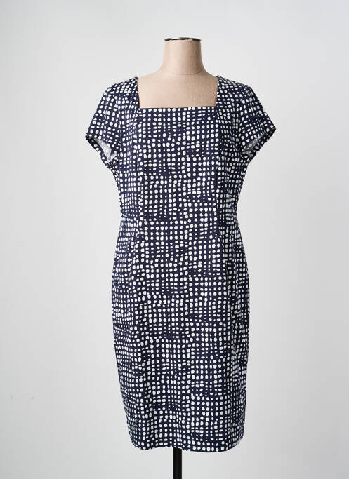 Rochie midi țesătură crep mâneci scurte albastru VERA MONT femme