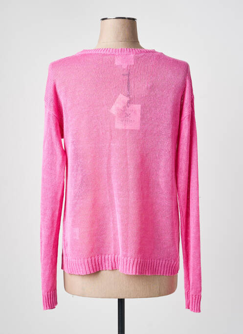 Pulover guler în v mâneci lungi roz MARINA V femme