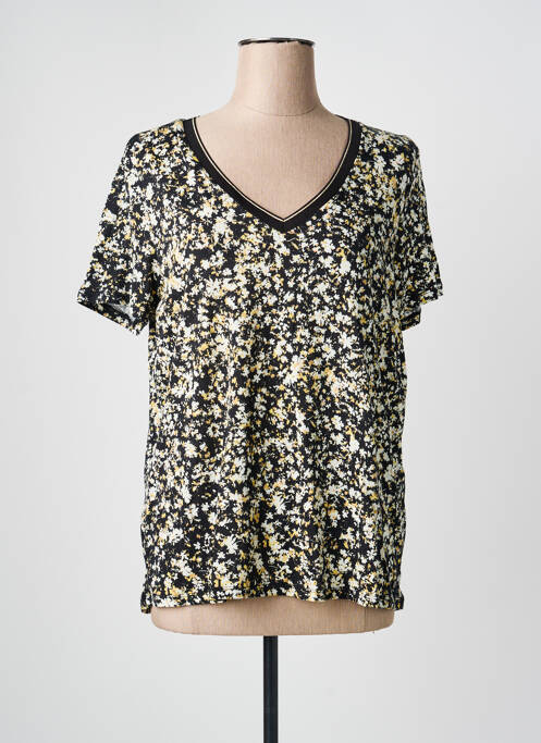 Tricou guler în v mâneci scurte negru GARCIA femme