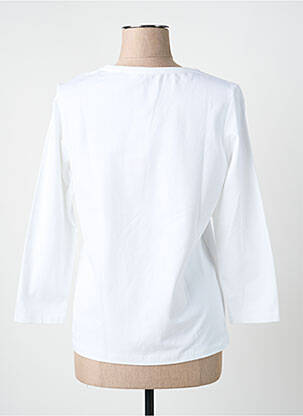 Top elasticitate mâneci lungi alb SIGNE NATURE femeie