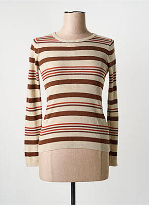 Top elasticitate mâneci lungi bej NICE THINGS femeie