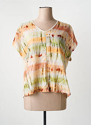 Tricou imprimeu fantezie mâneci scurte bej LA FEE MARABOUTEE femme