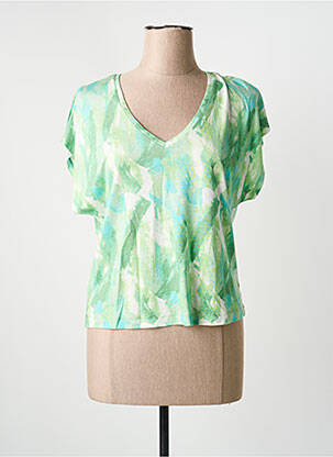 Tricou imprimeu fantezie mâneci scurte verde SURKANA femme