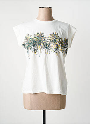 Tricou imprimeu fantezie mâneci scurte alb MKT STUDIO femme