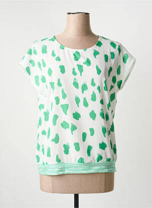 Top țesătură crep mâneci scurte verde SIGNE NATURE femeie