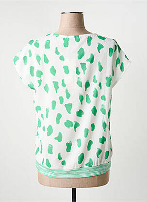 Top țesătură crep mâneci scurte verde SIGNE NATURE femeie
