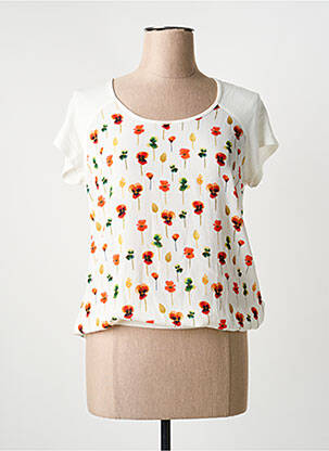 Top croială fluidă mâneci scurte alb SIGNE NATURE femme