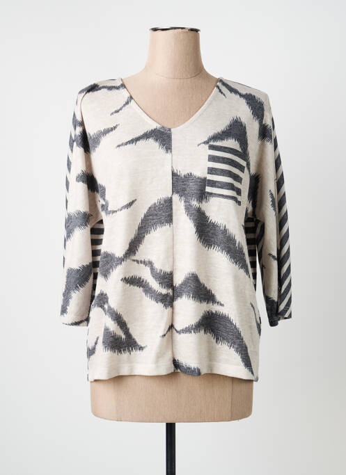 Top elasticitate mâneci lungi bej STREET ONE femme