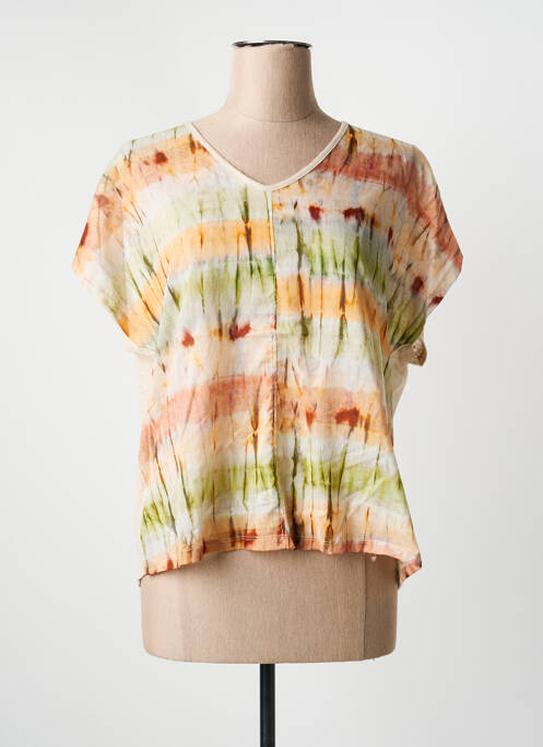 Tricou imprimeu fantezie mâneci scurte bej LA FEE MARABOUTEE femme