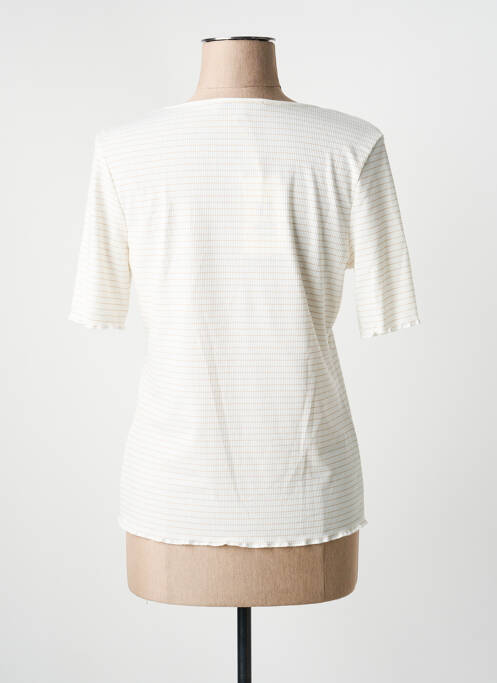 Tricou guler în v mâneci scurte bej GARCIA femme