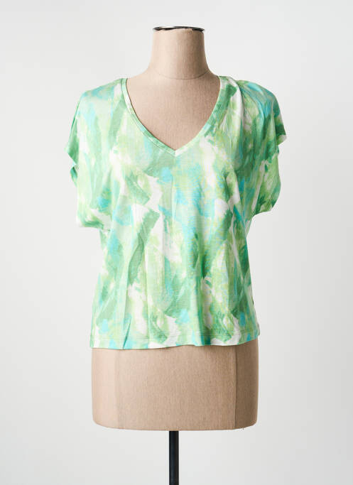 Tricou imprimeu fantezie mâneci scurte verde SURKANA femme