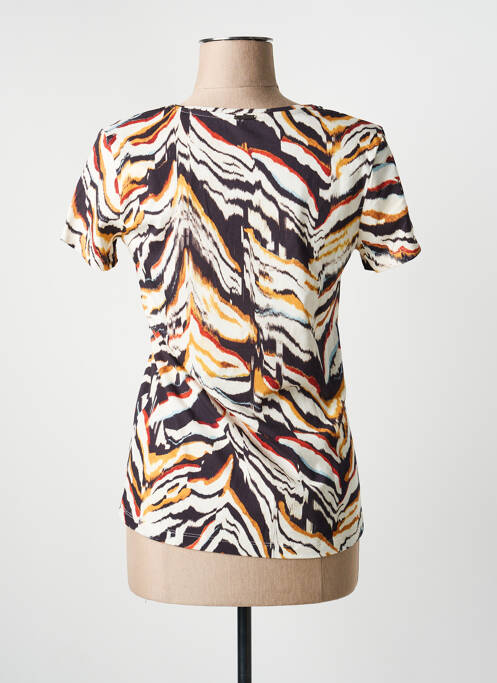 Tricou guler în v mâneci scurte bej ONE STEP femme