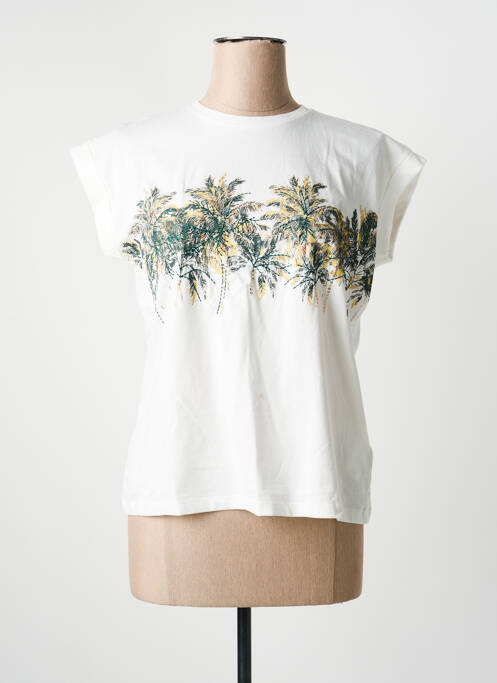 Tricou imprimeu fantezie mâneci scurte alb MKT STUDIO femme