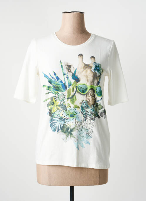 Tricou serigrafie cu strasuri mâneci scurte alb BETTY BARCLAY femme
