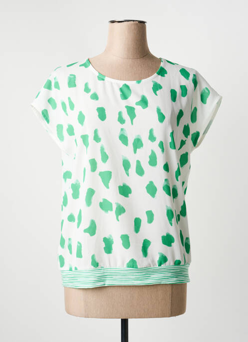 Top imprimeu fantezie mâneci scurte verde SIGNE NATURE femme
