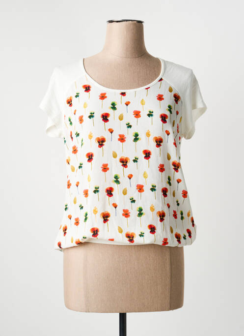 Top croială fluidă mâneci scurte alb SIGNE NATURE femme