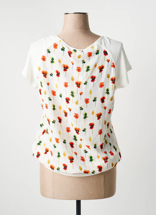 Top croială fluidă mâneci scurte alb SIGNE NATURE femme