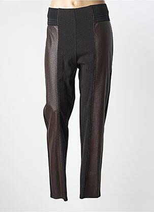 Pantalon slim talie elastică mărime normală maro TRICOT CHIC femeie