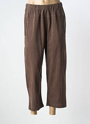 Pantalon 7/8 țesătură poplin mărime normală maro GERSHON BRAM femeie