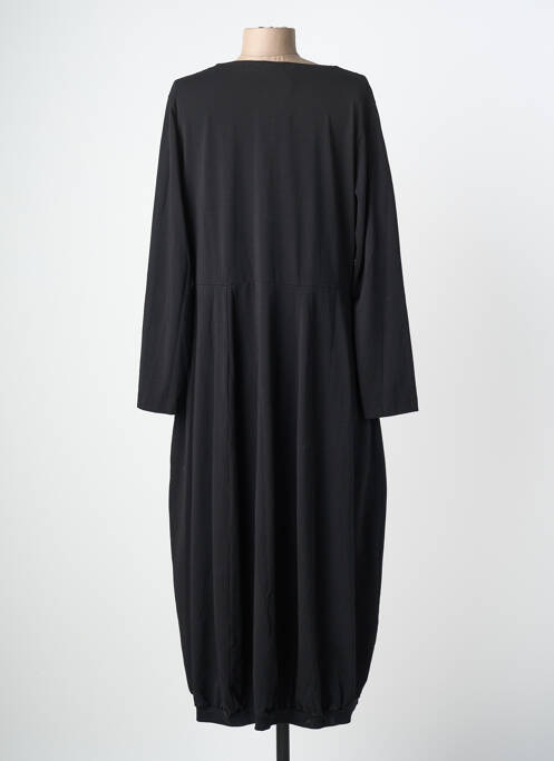 Rochie lungă guler în v mâneci lungi negru GRIZAS femme