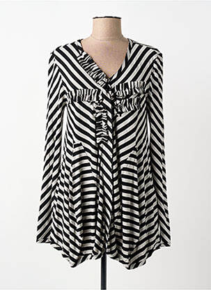 Tunică mâneci lungi închidere cu nasturi pe față negru KEDZIOREK femme